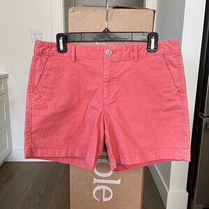 Eddie Bauer Legend Wash Stretch Slightly Curvy Cotton Shorts Cayenne Red Sz 8